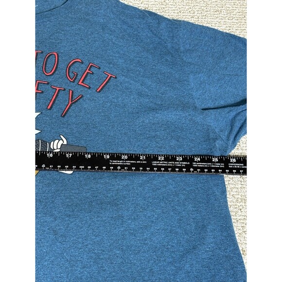 Rick And Morty T-Shirt Men’s 2XL Get Schwifty Blue Cotton Poly Blend Adultswim - Picture 5 of 6